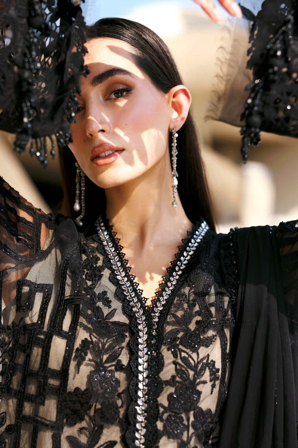 MARIA B- 3PC LAWN HEAVY EMBROIDERED SHIRT WITH BAMBER CHIFFON EMB DUPATTA AND TROUSER-DPC-4671