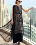 MARIA B- 3PC LAWN HEAVY EMBROIDERED SHIRT WITH BAMBER CHIFFON EMB DUPATTA AND TROUSER-DPC-4371