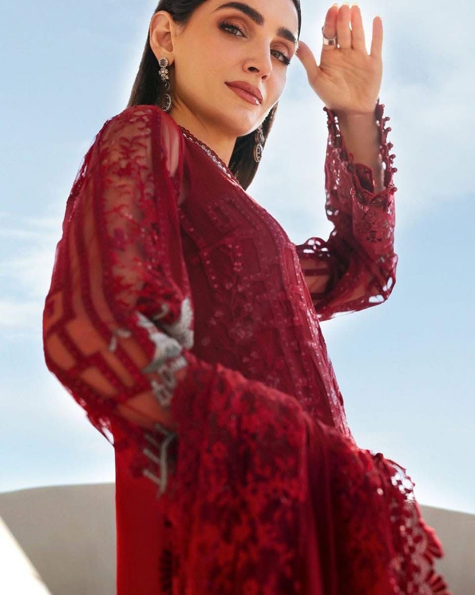 ‎‎‎‎‎‎‎‎‎‎‎‎‎MARIA.B- 3PC LAWN HEAVY EMBROIDERED SHIRT WITH BAMBER CHIFFON EMB DUPATTA AND TROUSER-DPC-3518