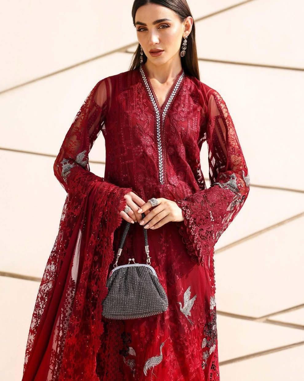 ‎‎‎‎‎‎‎‎‎‎‎‎‎MARIA.B- 3PC LAWN HEAVY EMBROIDERED SHIRT WITH BAMBER CHIFFON EMB DUPATTA AND TROUSER-DPC-3518