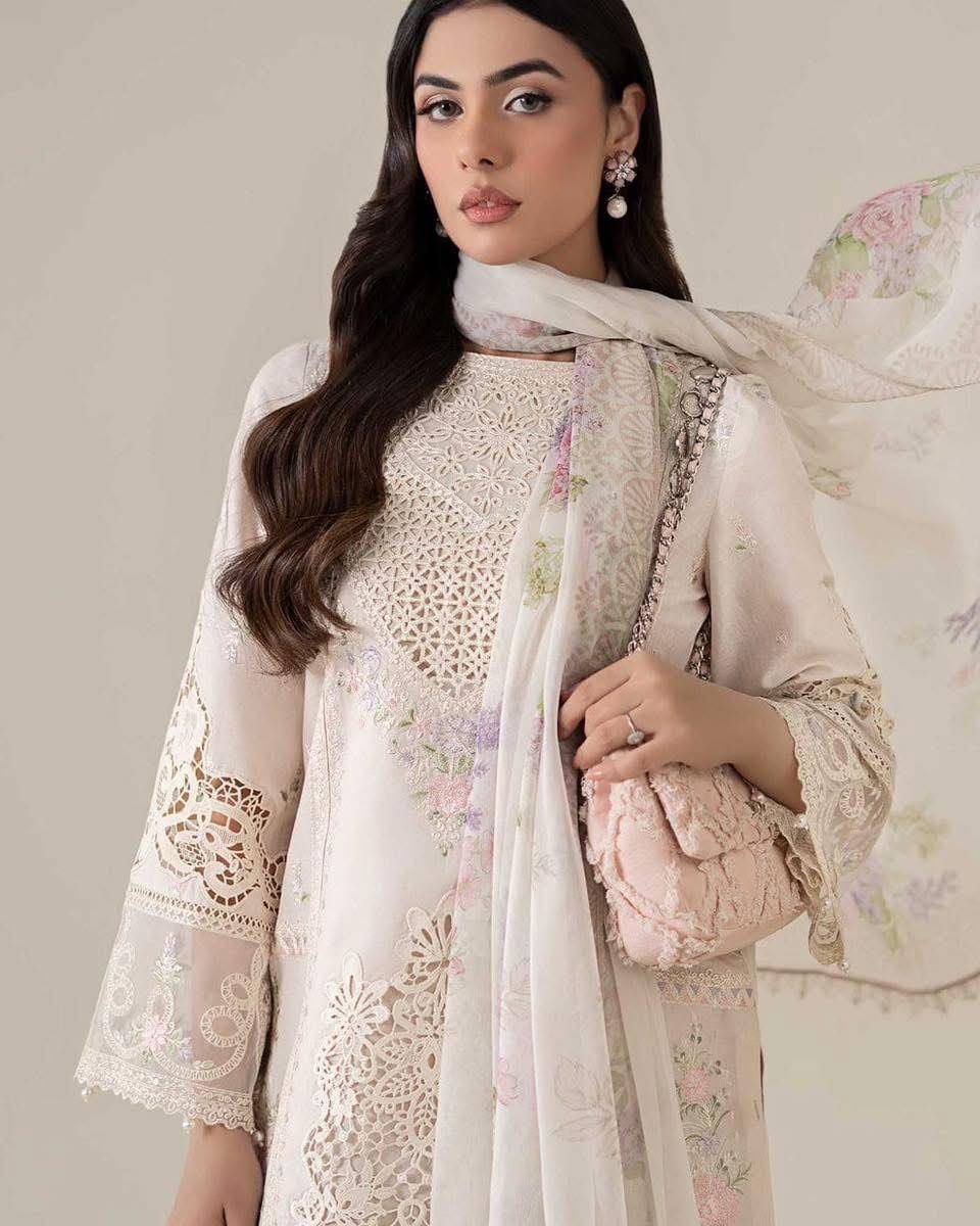 ‎‎‎‎‎‎‎‎‎‎‎‎‎‎‎‎‎‎MARIA.B- 3PC LAWN EMBROIDERED SHIRT WITH PRINTED CHIFFON DUPATTA AND TROUSER-DPC-3998