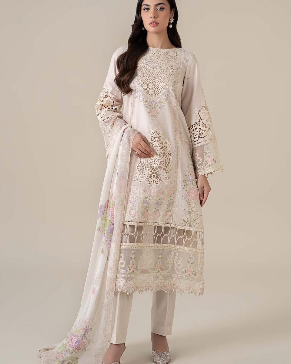 ‎‎‎‎‎‎‎‎‎‎‎‎‎‎‎‎‎‎MARIA.B- 3PC LAWN EMBROIDERED SHIRT WITH PRINTED CHIFFON DUPATTA AND TROUSER-DPC-3998