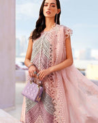 MARIA B- 3PC LAWN HEAVY EMBROIDERED SHIRT WITH PRINTED CHIFFON  DUPATTA AND TROUSER-DPC-4322