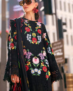 MARIA.B- 3PC LAWN HEAVY EMBROIDERED SHIRT WITH BAMBER CHIFFON EMB DUPATTA AND TROUSER-DPC-3519