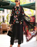 MARIA.B- 3PC LAWN HEAVY EMBROIDERED SHIRT WITH BAMBER CHIFFON EMB DUPATTA AND TROUSER-DPC-3519