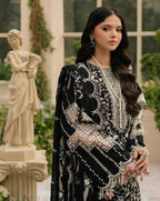 BIN ILYAS- 3PC LAWN HEAVY EMBROIDERED SHIRT WITH KHADDI NET DUPATTA AND TROUSER-DPC-4039