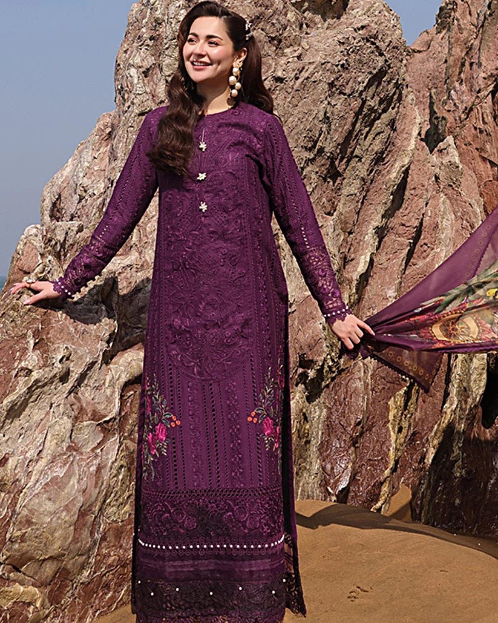 ‎‎‎‎‎‎‎‎‎‎‎‎‎‎‎‎‎‎‎‎‎‎‎‎‎‎IMROZIA - 3PC LAWN EMBROIDERED SHIRT WITH CHIFFON PRINTED DUPATTA AND TROUSER -DPC-4408