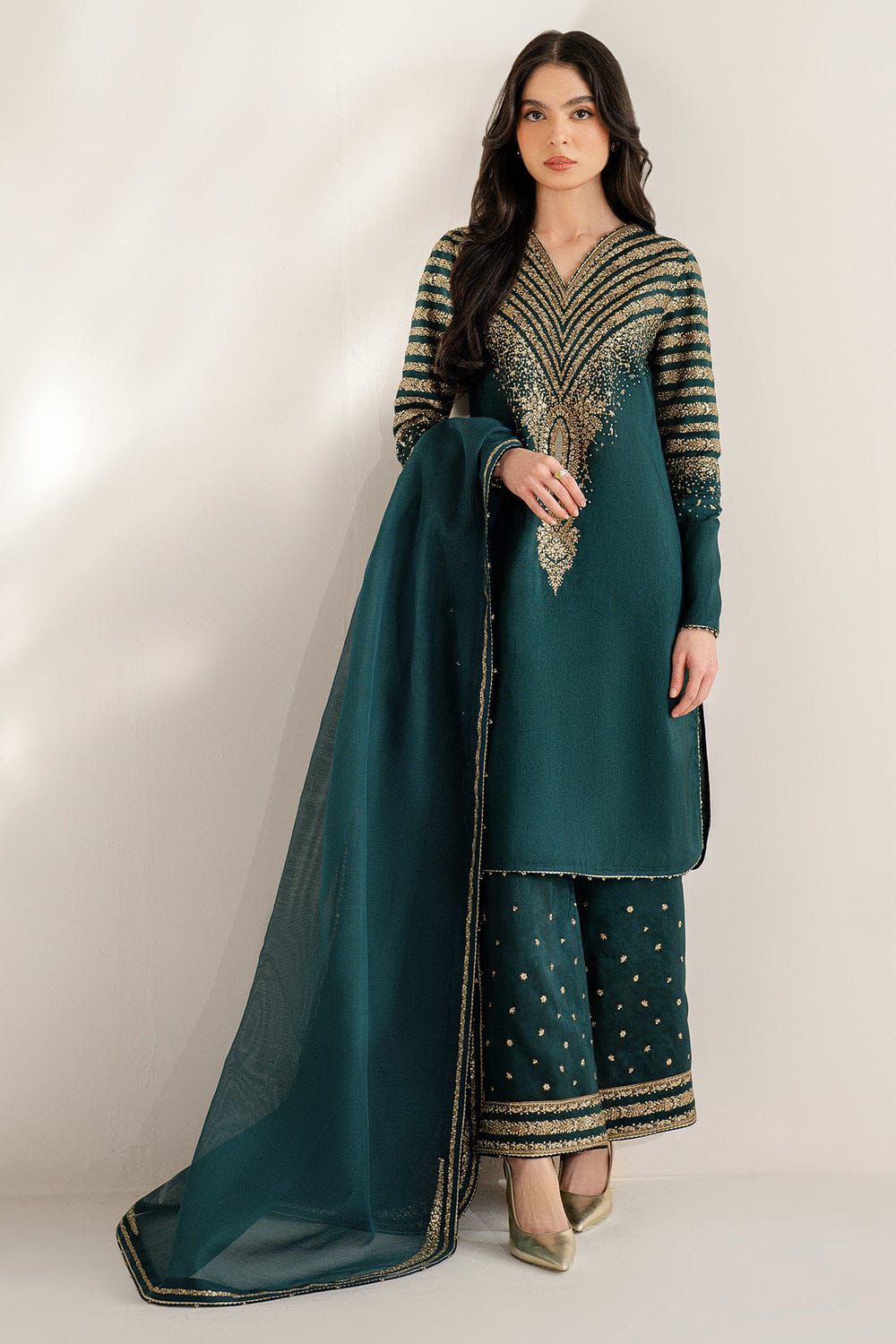 ‎‎JAZMIN- 3PC LAWN EMBROIDERED SHIRT WITH CHIFFON EMBRIODERED DUPATTA AND EMB TROUSER-DPC-3290
