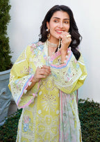 MUSHQ- 3PC LAWN HEAVY EMBROIDERED SHIRT WITH PRINTED CHIFFON  DUPATTA AND TROUSER-DPC-4354