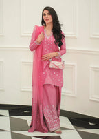 FAIZA FAISAL- 3PC LAWN EMBROIDERED SHIRT WITH ORGANZA EMBROIDERED DUPATTA AND EMB TROUSER-DPC-3372