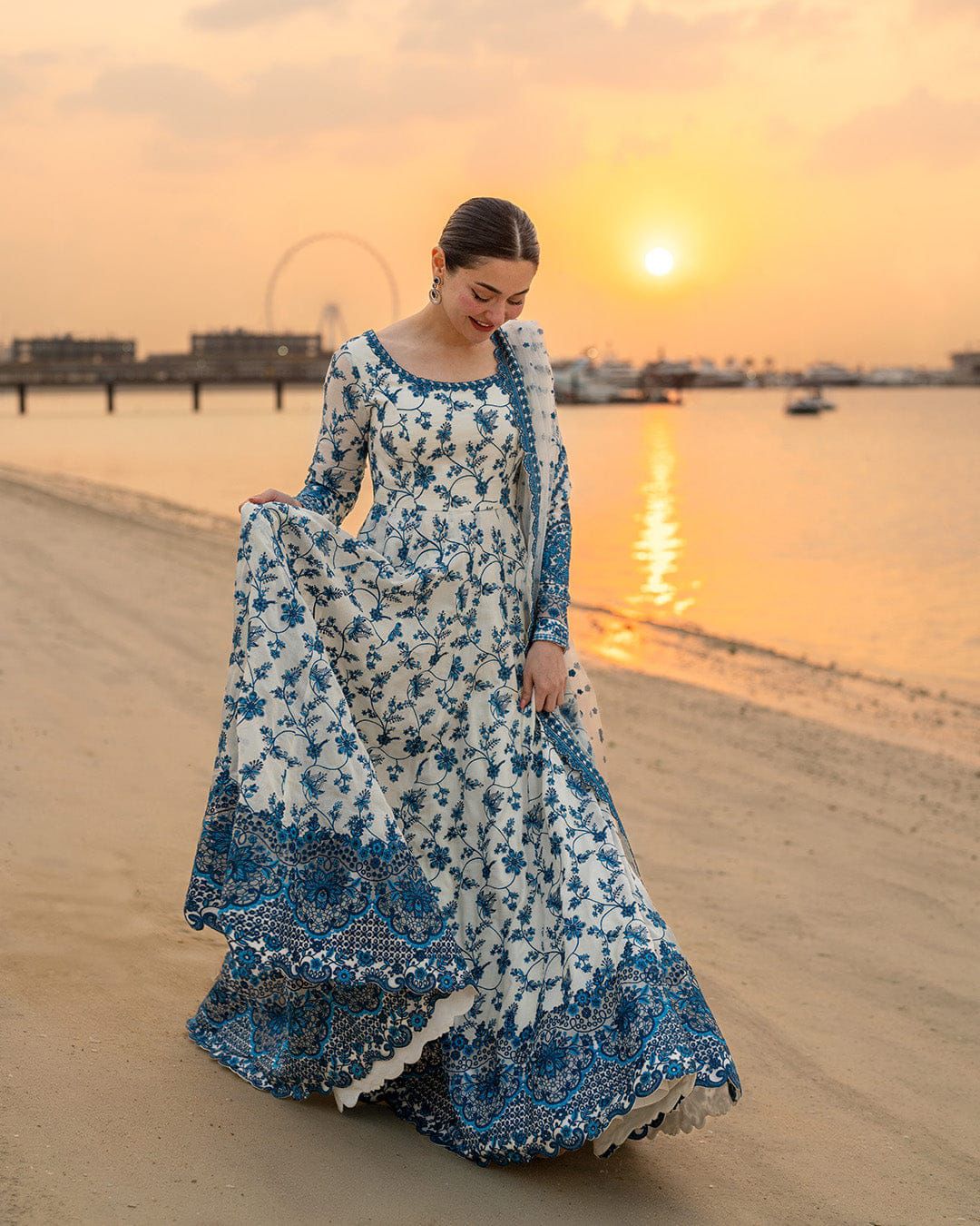 FAIZA SAQLAIN- 3PC LAWN EMBROIDERED SHIRT WITH KHADDI NET EMBROIDERED DUPATTA AND  TROUSER-DPC-3381