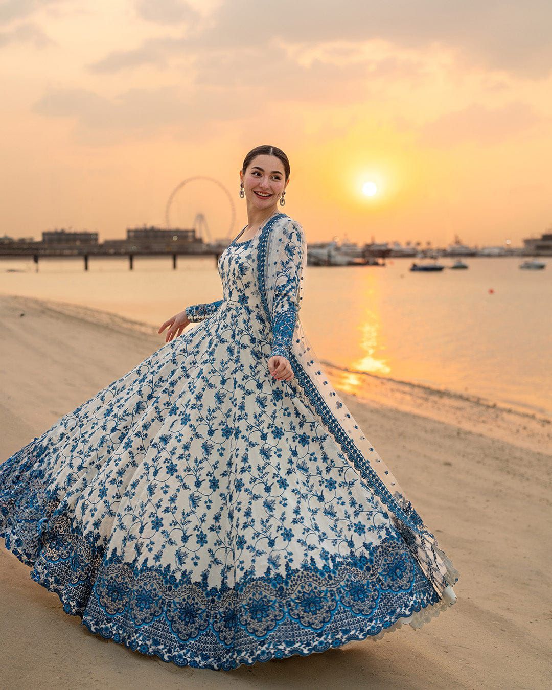 FAIZA SAQLAIN- 3PC LAWN EMBROIDERED SHIRT WITH KHADDI NET EMBROIDERED DUPATTA AND  TROUSER-DPC-3381