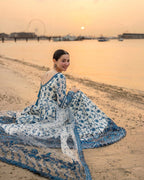 FAIZA SAQLAIN- 3PC LAWN EMBROIDERED SHIRT WITH KHADDI NET EMBROIDERED DUPATTA AND  TROUSER-DPC-3381