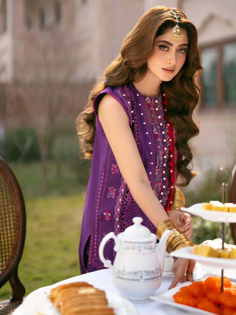 ‎BIN ILYAS - 3PC LAWN EMBROIDERED SHIRT WITH KHADDI NET DUPATTA AND TROUSER -DPC-4431