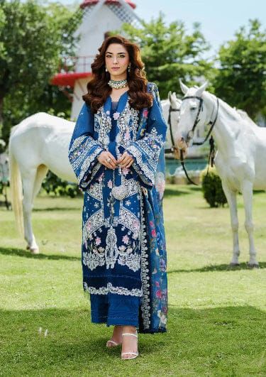 ELAF- 3PC LAWN HEAVY EMBROIDERED SHIRT WITH PRINTED CHIFFON DUPATTA AND TROUSER-DPC-3988