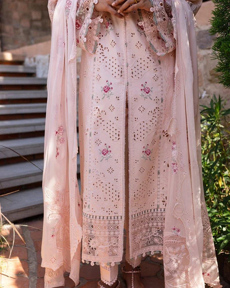 QALAMQAR - 3PC LAWN EMBROIDERED SHIRT WITH KHADDI NET DUPATTA AND TROUSER -DPC-4234