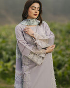 IZEL-3PC LAWN EMBROIDERED SHIRT WITH CHIFFON PRINTED DUPATTA AND TROUSER-DPC-4562