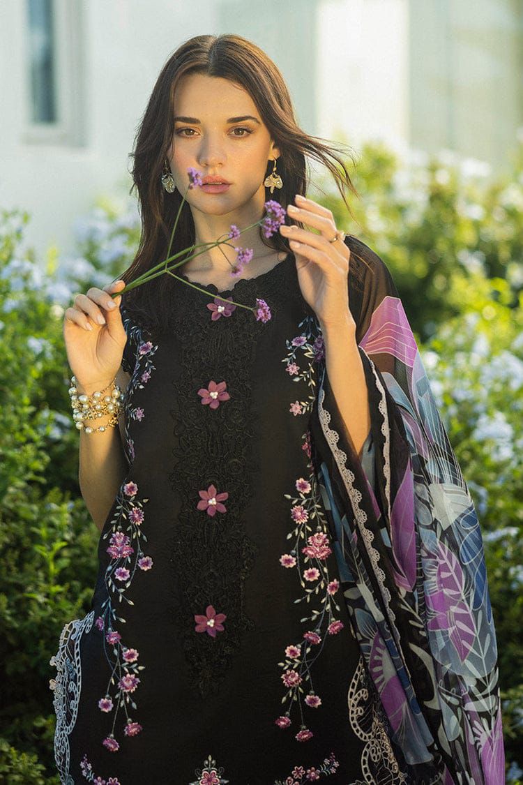 MUSHQ-3PC LAWN EMBROIDERED SHIRT WITH CHIFFON PRINTED DUPATTA & TROUSER-DPC-4632