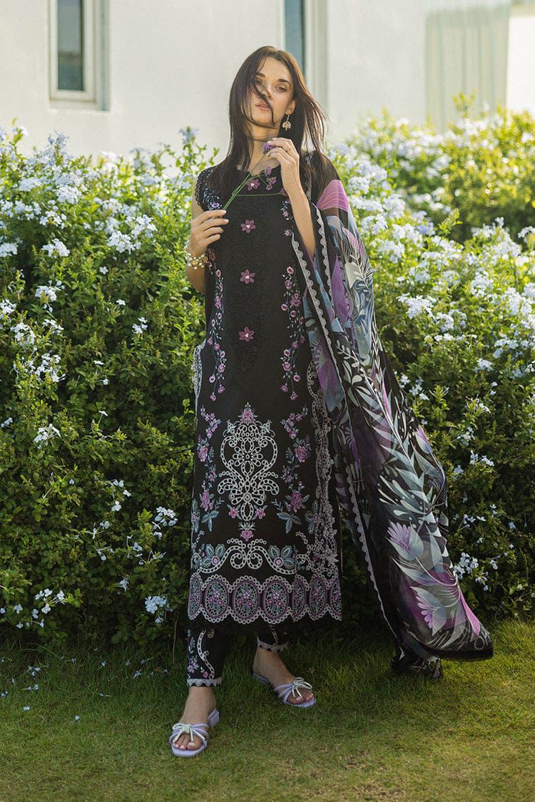MUSHQ-3PC LAWN EMBROIDERED SHIRT WITH CHIFFON PRINTED DUPATTA & TROUSER-DPC-4632