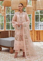 ‎‎‎‎‎‎‎CRIMSON-3PC LAWN EMBROIDERED SHIRT WITH KHAADI NET EMBROIDERED DUPATTA AND TROUSER-DPC-4634