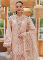 ‎‎‎‎‎‎‎CRIMSON-3PC LAWN EMBROIDERED SHIRT WITH KHAADI NET EMBROIDERED DUPATTA AND TROUSER-DPC-4634