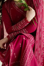 ZAIB-3PC LAWN EMBROIDERED SHIRT WITH KHADDI NET EMBROIDERED DUPATTA AND TROUSER-DPC-4779