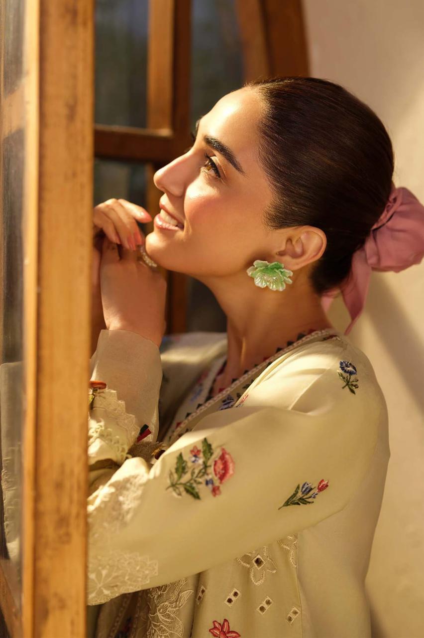 CRIMSON-3PC LAWN EMBROIDERED SHIRT WITH KHAADI NET EMBROIDERED DUPATTA AND TROUSER-DPC-4634