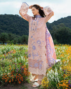 ‎‎‎‎‎‎‎‎MUSHQ-3PC LAWN LASERWORK EMBROIDERED SHIRT WITH CHIFFON PRINTED DUPATTA AND TROUSER-DPC-4782