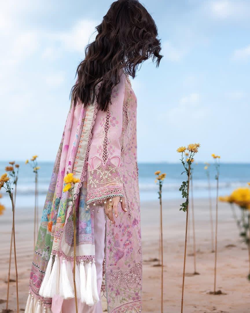 ‎‎‎‎‎‎‎‎‎‎‎‎‎‎‎‎‎‎‎‎MAHNUR-3PC LAWN CHIKANKAARI EMBROIDERED SHIRT WITH CHIFFON PRINTED DUPATTA AND TROUSER-DPC-4787