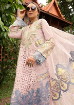 MARIA.B-3PC LAWN EMBROIDERED SHIRT WITH EMBROIDERED ORGANZA DAMAN CHIFFON PRINTED EMB DUPATTA AND EMB TROUSER-DPC-4711