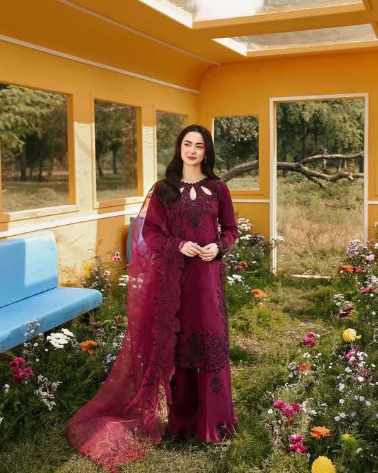 ASIM JOFA-3PC LAWN SEQUIN EMBROIDERED SHIRT WITH KHADDI NET EMB DUPATTA AND EMB TROUSER-DPC-4805