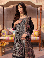 MAHNUR-3PC LAWN LASER WORK EMBROIDERED SHIRT WITH CHIFFON PRINTED EMBROIDERED DUPATTA AND TROUSER-DPC-4772