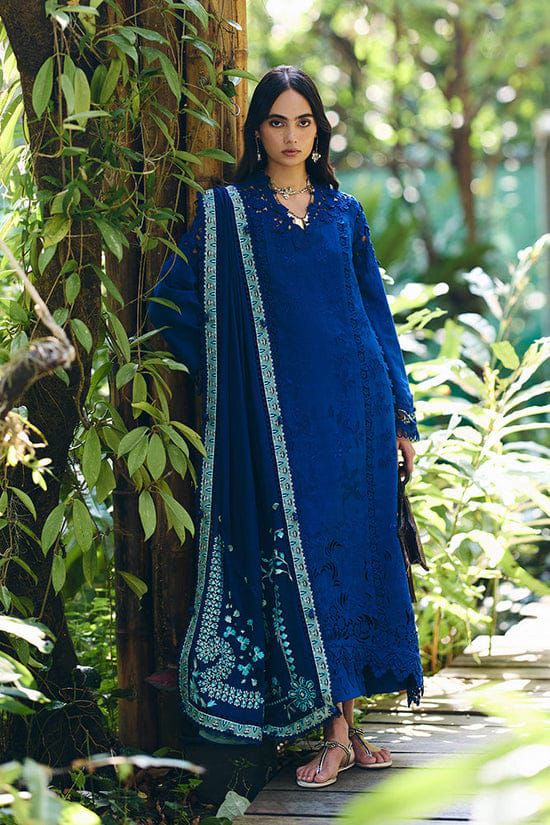 SUFFUSE-3PC LAWN EMBROIDERED SHIRT WITH KHAADI NET EMBROIDERED DUPATTA AND TROUSER-DPC-4815