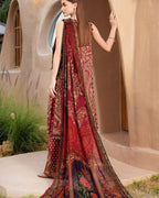 MARIA.B-3PC LAWN EMBROIDERED PRINTED SHIRT WITH CHIFFON PRINT DUPATTA AND PRINT TROUSER-DPC-2518