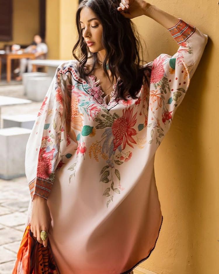 MUSHQ-3PC LAWN PRINTED SHIRT WITH CHIFFON PRINT DUPATTA AND PRINT TROUSER-DPC-2507
