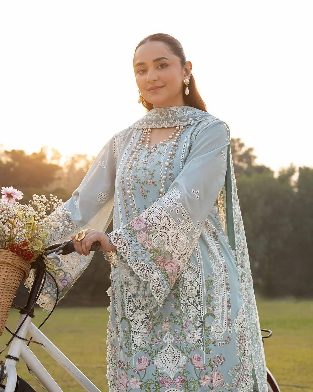 ‎‎‎‎‎‎‎‎‎‎‎‎‎‎‎‎‎‎‎‎ELAF- 3PC LAWN Chikankari EMBROIDERED SHIRT WITH KHADDI NET EMBROIDERED DUPATTA AND TROUSER-DPC-2247