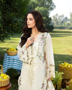 ELAF- 3PC LAWN Chikankari EMBROIDERED SHIRT WITH KHADDI NET EMBROIDERED DUPATTA AND TROUSER-DPC-2247