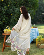 ELAF- 3PC LAWN Chikankari EMBROIDERED SHIRT WITH KHADDI NET EMBROIDERED DUPATTA AND TROUSER-DPC-2247