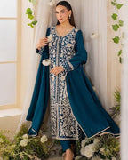 ‎‎‎‎‎‎‎‎‎‎‎‎‎‎‎‎‎‎MIRANA-3PC LAWN EMBROIDERED SHIRT WITH BAMBER CHIFFON DUPATTA AND TROUSER-DPC-4728