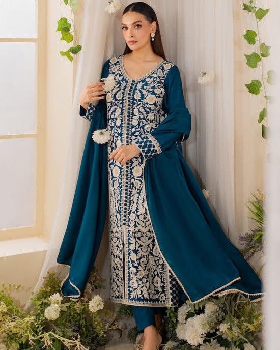 ‎‎‎‎‎‎‎‎‎‎‎‎‎‎‎‎‎‎MIRANA-3PC LAWN EMBROIDERED SHIRT WITH BAMBER CHIFFON DUPATTA AND TROUSER-DPC-4728