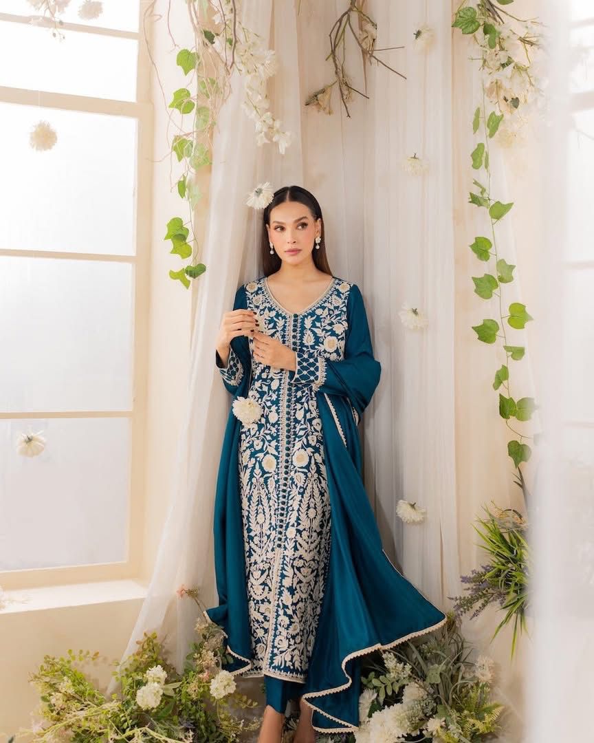 ‎‎‎‎‎‎‎‎‎‎‎‎‎‎‎‎‎‎MIRANA-3PC LAWN EMBROIDERED SHIRT WITH BAMBER CHIFFON DUPATTA AND TROUSER-DPC-4728