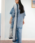 ZARA SHAH JAHAN-3PC LAWN EMBROIDERED SHIRT WITH CHIFFON PRINTED DUPATTA AND TROUSER-DPC-4637