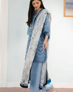 ZARA SHAH JAHAN-3PC LAWN EMBROIDERED SHIRT WITH CHIFFON PRINTED DUPATTA AND TROUSER-DPC-4637
