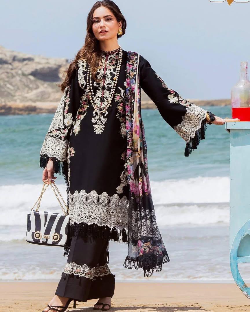 ‎‎‎‎‎‎‎‎‎‎‎‎‎‎‎‎‎‎‎‎ELAF-3PC LAWN EMBROIDERED SHIRT WITH CHIFFON PRINTED DUPATTA AND EMB TROUSER-DPC-4697