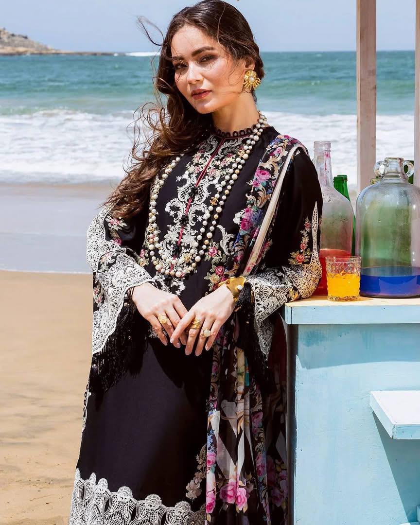 ‎‎‎‎‎‎‎‎‎‎‎‎‎‎‎‎‎‎‎‎ELAF-3PC LAWN EMBROIDERED SHIRT WITH CHIFFON PRINTED DUPATTA AND EMB TROUSER-DPC-4697
