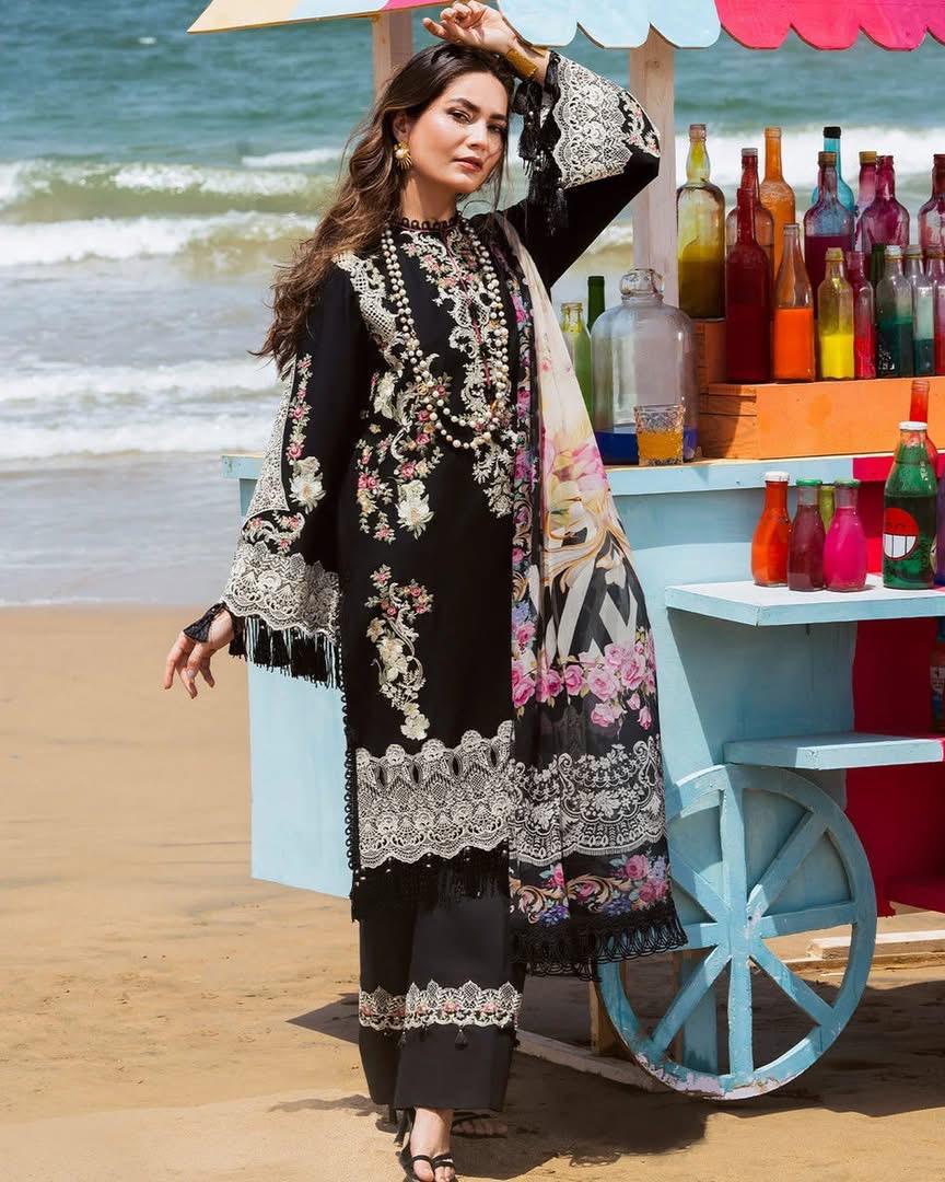 ‎‎‎‎‎‎‎‎‎‎‎‎‎‎‎‎‎‎‎‎ELAF-3PC LAWN EMBROIDERED SHIRT WITH CHIFFON PRINTED DUPATTA AND EMB TROUSER-DPC-4697