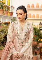 ‎‎‎‎‎‎‎‎‎‎‎ELAF- 3PC LAWN HEAVY EMBROIDERED SHIRT WITH KHADDI NET DUPATTA AND TROUSER-DPC-3519