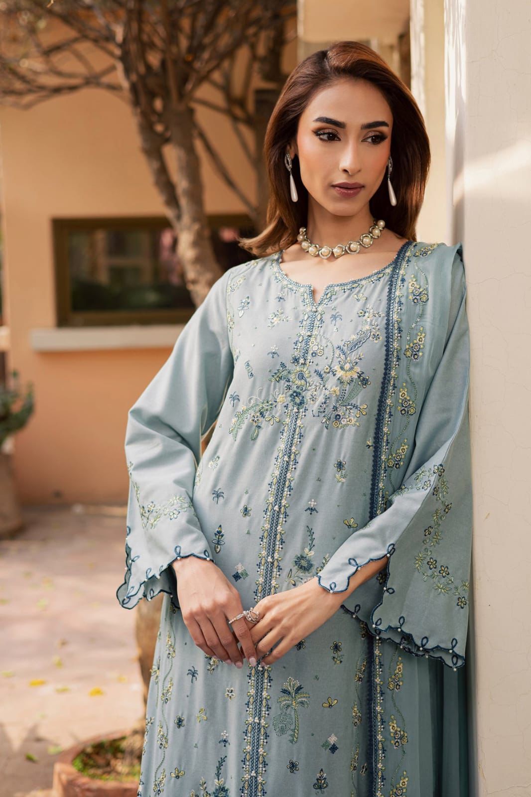BATIK-3PC LAWN EMBROIDERED SHIRT WITH KHADDI NET EMB DUPATTA AND TROUSER-DPC-4750