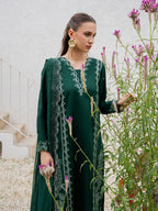 ‎‎‎‎‎‎‎‎‎‎‎‎‎‎‎‎‎‎‎‎YARD-3PC LAWN EMBROIDERED SHIRT WITH KHAADI NET EMBROIDERED DUPATTA AND TROUSER-DPC-4827