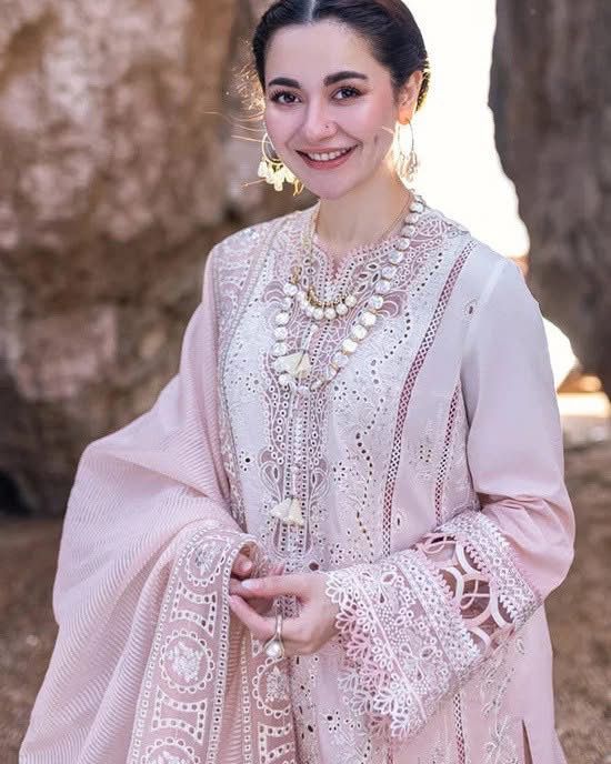 QALAMQAR-3PC LAWN LASERCUTWORK EMBROIDERED SHIRT WITH KHAADI NET EMBROIDERED DUPATTA AND TROUSER-DPC-4726